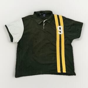 Faded Glory Rugby Polo Shirt Green Yellow Stripe Men’s XXXL Short Sleeve #9